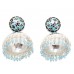 Earrings Enamel Jhumki Dangle Sterling Silver 925 Blue Beads Traditional C25